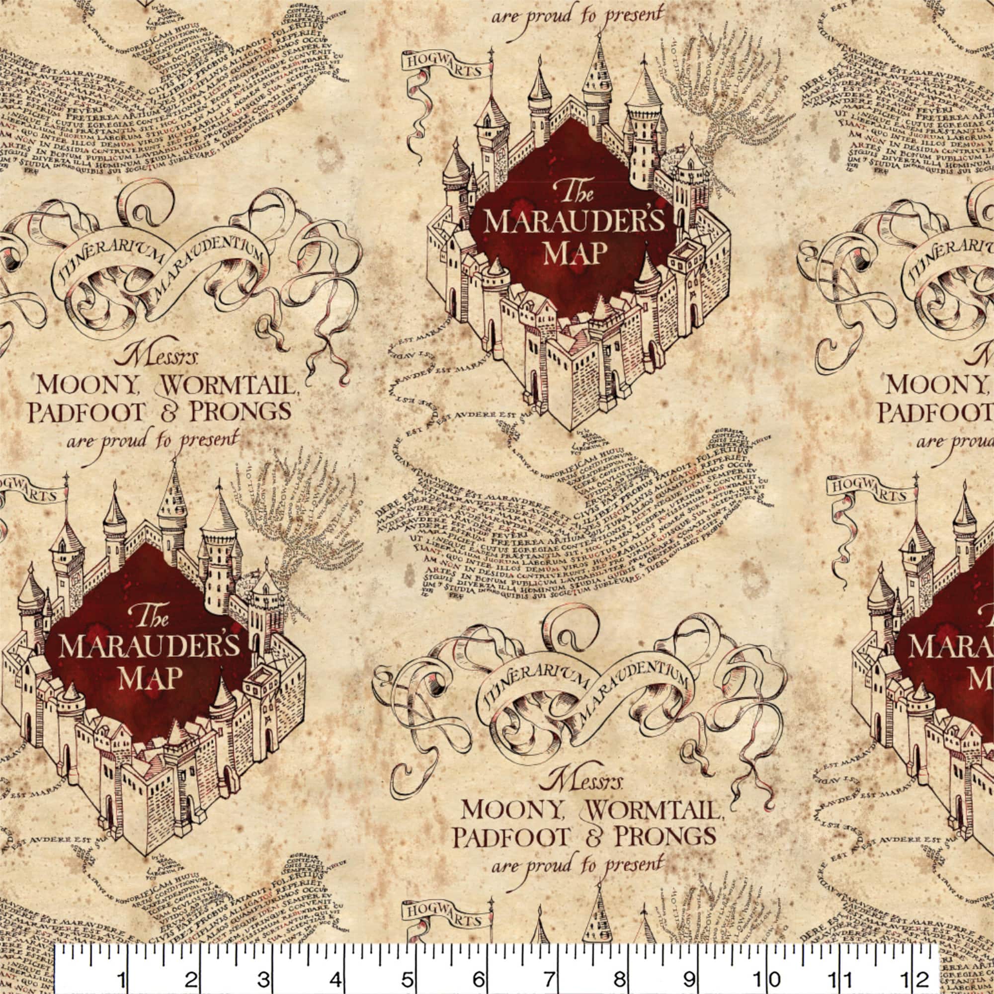 Harry Potter™ Tan Marauder's Map™ Cotton Fabric